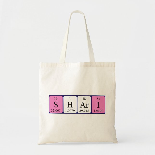 Sac fourre-tout de nom de table périodique Shari (Devant)