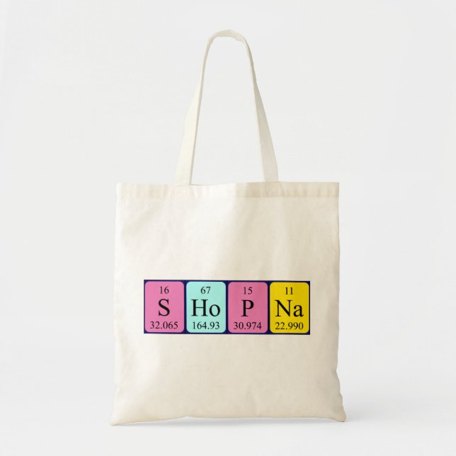 Sac fourre-tout de nom de table périodique Shopna (Devant)