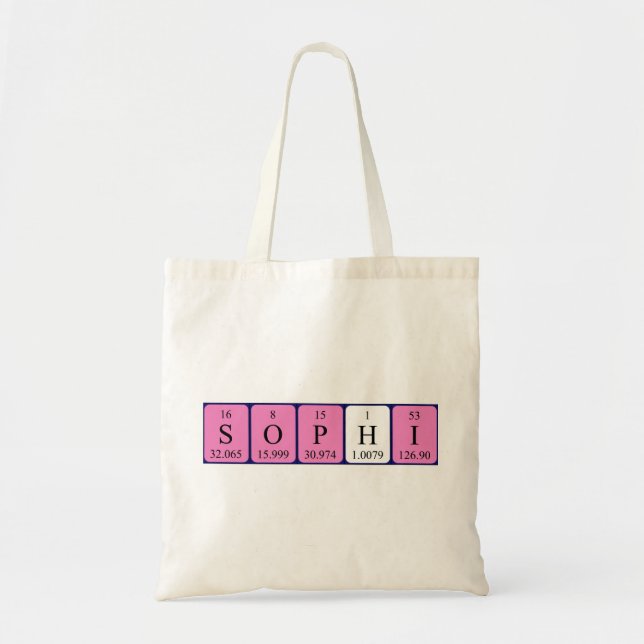 Sac fourre-tout de nom de table périodique Sophi (Devant)