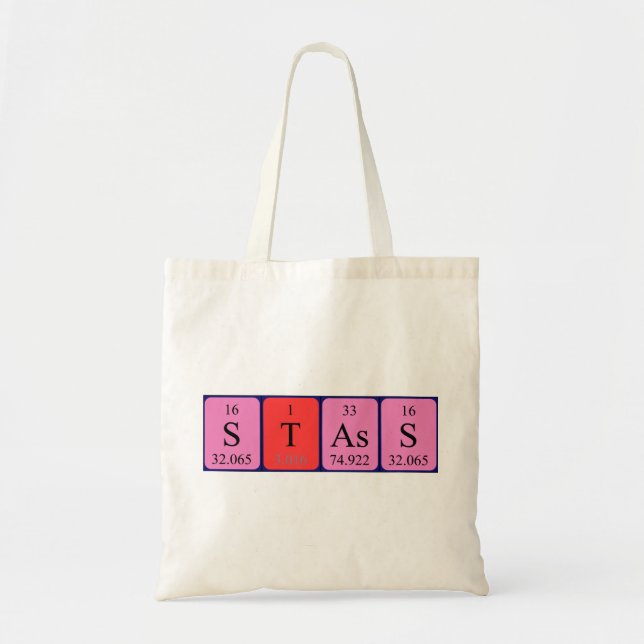 Sac fourre-tout de nom de table périodique Stass (Devant)
