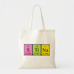 Sac fourre-tout de nom de table périodique Stina