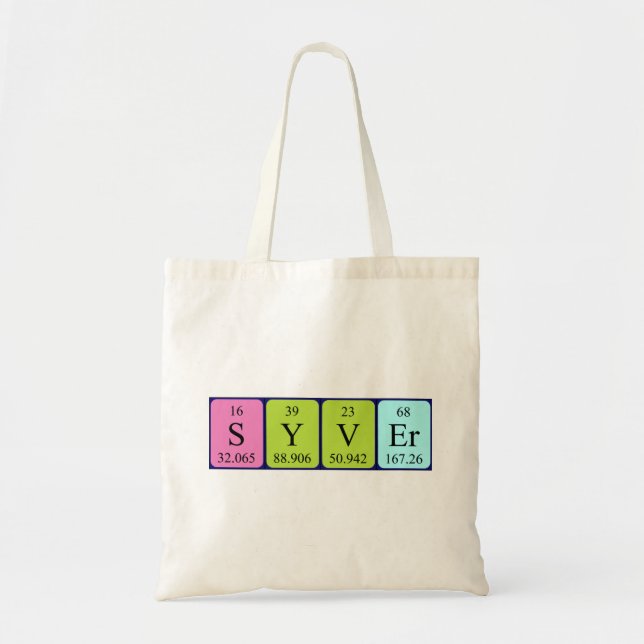 Sac fourre-tout de nom de table périodique Syver (Devant)
