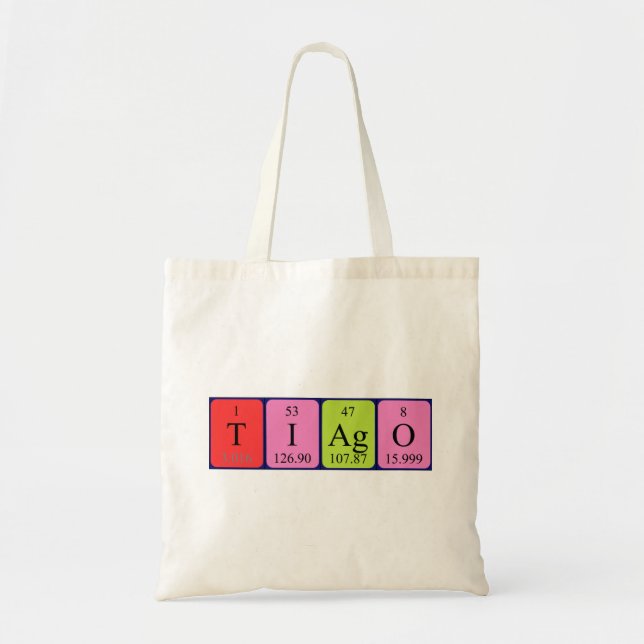 Sac fourre-tout de nom de table périodique Tiago (Devant)
