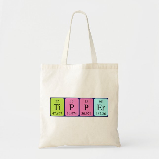 Sac fourre-tout de nom de table périodique Tipper (Devant)