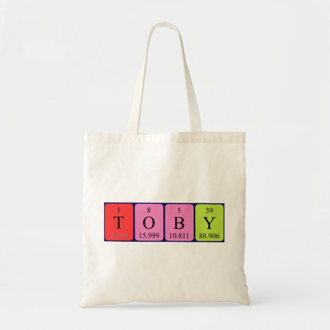 Sac fourre-tout de nom de table périodique Toby (Devant)