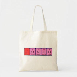 Sac fourre-tout de nom de table périodique Tonio