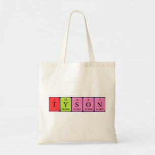 Sac fourre-tout de nom de table périodique Tyson
