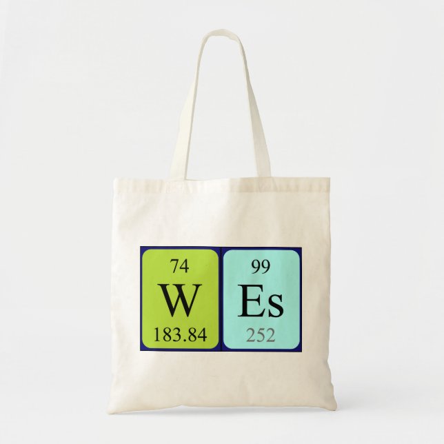 sac fourre-tout de nom de table périodique WES (Devant)