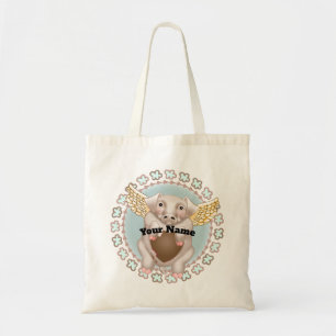 Sac fourre-tout de nom personnalisé Flying Pig Kis