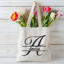 sac fourre-tout de nom personnalisé, lettre person