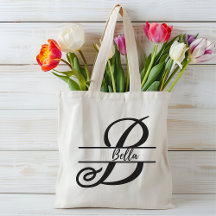 sac fourre-tout de nom personnalisé, lettre person