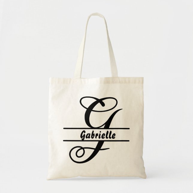 sac fourre-tout de nom personnalisé, lettre person (Devant)