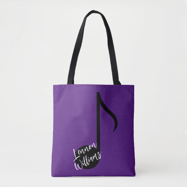 Sac fourre-tout de notes musicales personnalisées (Devant)