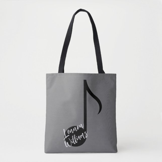 Sac fourre-tout de notes musicales personnalisées (Devant)