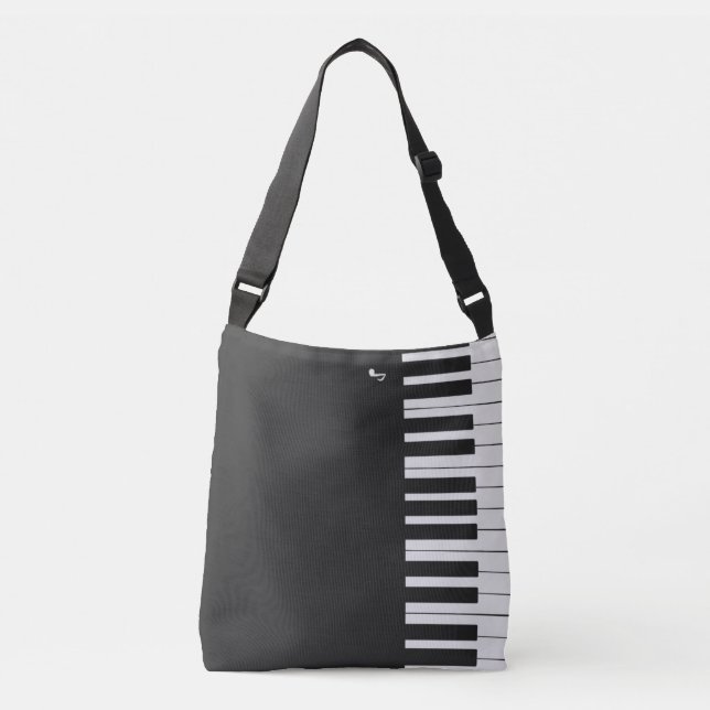 Sac fourre-tout de notes musicales pour piano mode (Devant)