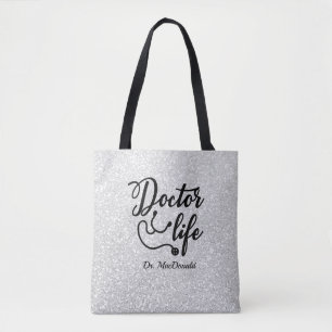 Sac fourre-tout de Parties scintillant en gris de 