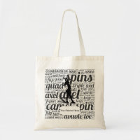 Sac fourre-tout de patinage artistique avec nom pe