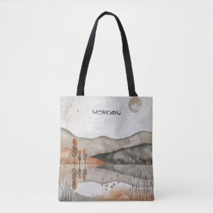 Sac fourre-tout de paysage minimaliste de la Terre