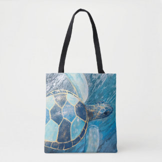 Sac fourre-tout de peinture fluidique de la tortue