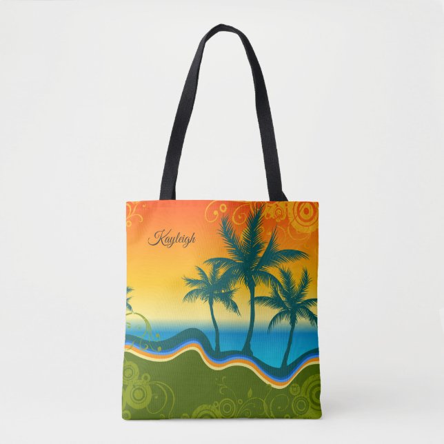 Sac fourre-tout de plage tropical (Devant)