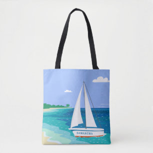 Sac fourre-tout de plage Tropical de bord de mer d