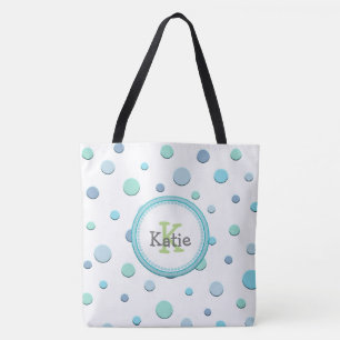 Sac fourre-tout de point de Polka personnalisé Whi