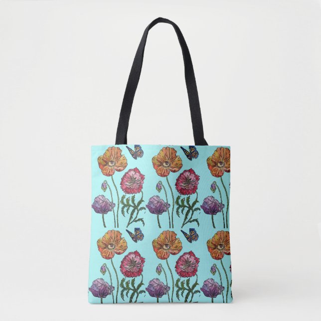 Sac fourre-tout de Poppie bleu pâle (Devant)