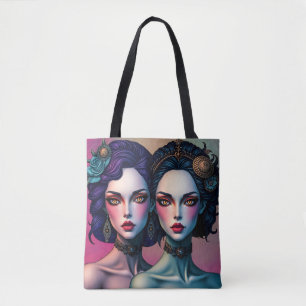 Sac fourre-tout de Portrait des Soeurs jumelles En