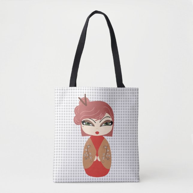 Sac fourre-tout de poupées Kokeshi (Devant)