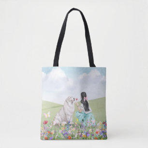Sac fourre-tout de prairie Coquette Girl and Dog S