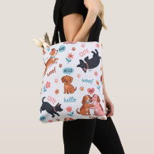 Sac fourre-tout de prairie pour chiens de dessin a