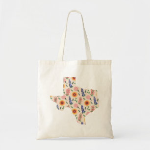 Sac fourre-tout de printemps Texas Outline Flowers