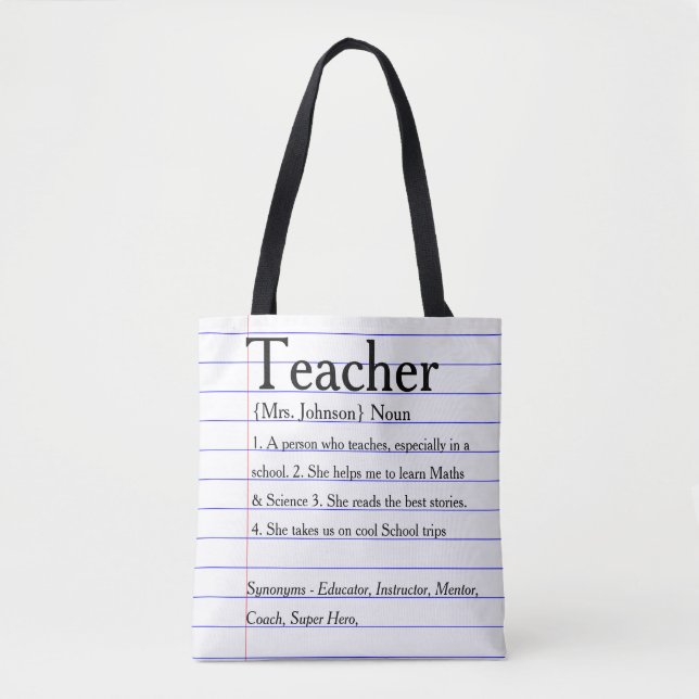 Sac fourre-tout de professeur de dictionnaire. Rai (Devant)