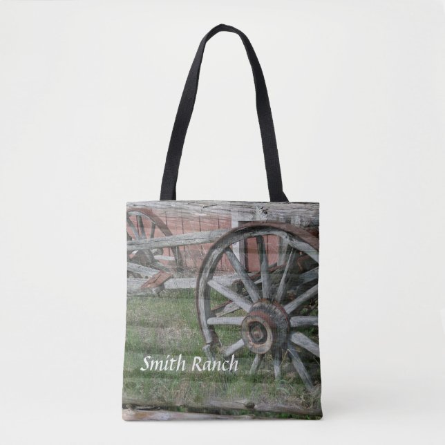 Sac fourre-tout de roue en Wagon rustique de style (Devant)