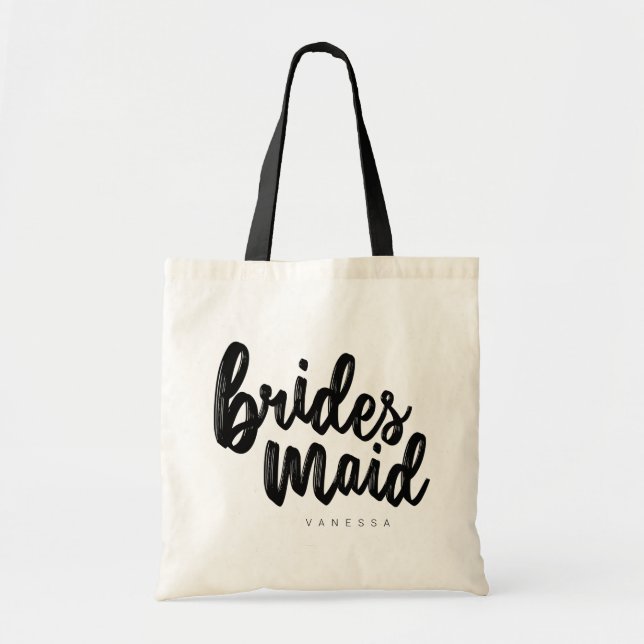 Sac fourre-tout de script noir Bridesmaid - person (Devant)