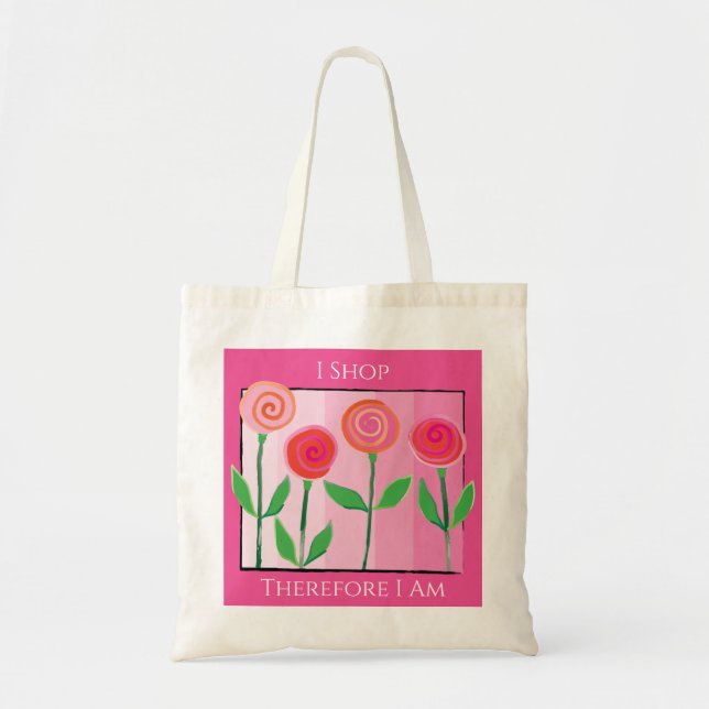 Sac fourre-tout de shopping fleuri à budget (Devant)