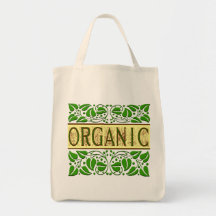 Sac fourre-tout de slogan vert biologique