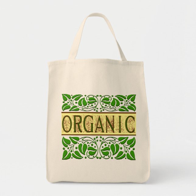 Sac fourre-tout de slogan vert biologique (Devant)