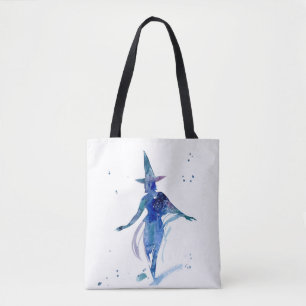 Sac fourre-tout de Sorcière Aquarelle Bleue