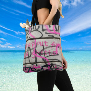 Sac fourre-tout de style graffiti urbain rose et g