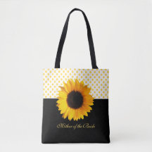 Sac fourre-tout de tournesol et de points jaunes