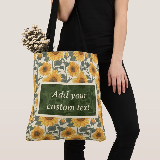 Sac fourre-tout de tournesol personnalisable (De près)