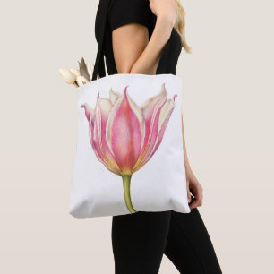 Sac fourre-tout de tulipe rose vintage