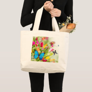 Sac fourre-tout de tulipes et papillons