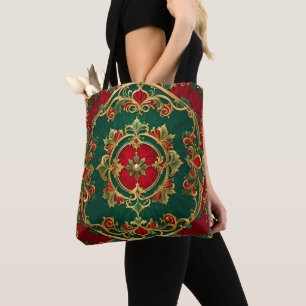 Sac fourre-tout de vacances à la florale rouge