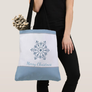 Sac fourre-tout de vacances Blue Snowflake Joyeux
