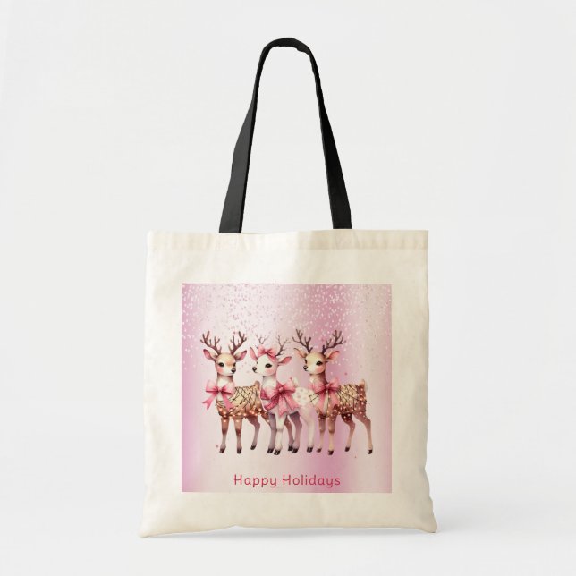 Sac fourre-tout de vacances Noël aux cerfs (Devant)