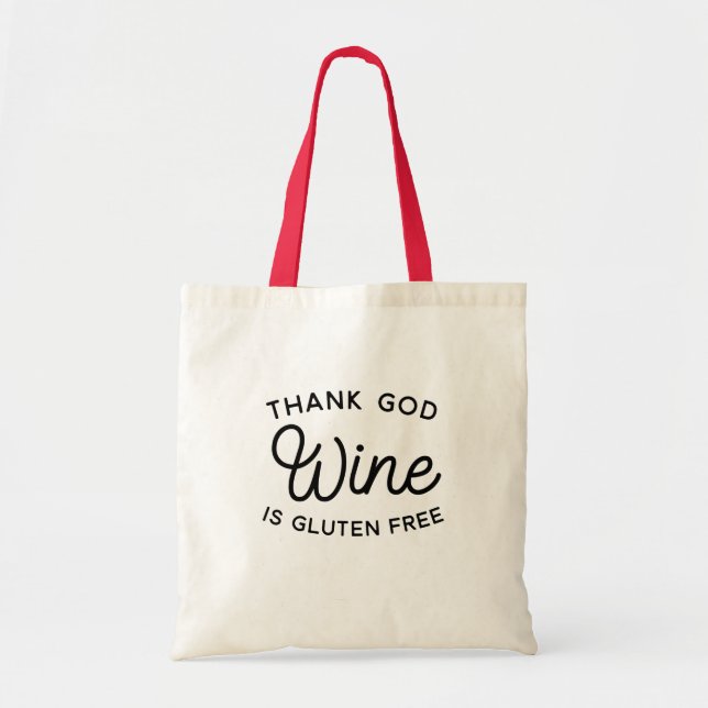 Sac fourre-tout de vin amusant, sans gluten (Devant)