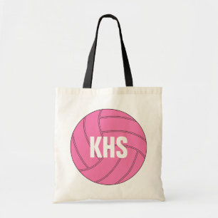 Sac fourre-tout de volley-ball rose avec texte per
