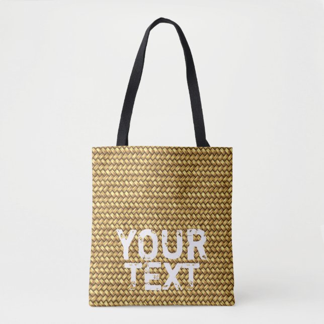 Sac fourre-tout d'effet "Paille tissée" personnali (Devant)